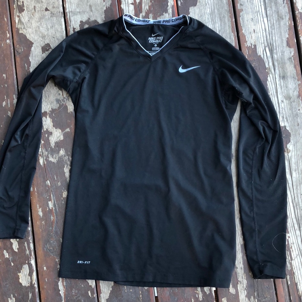 Nike pro combat dri-fit fitted long sleeve shirt